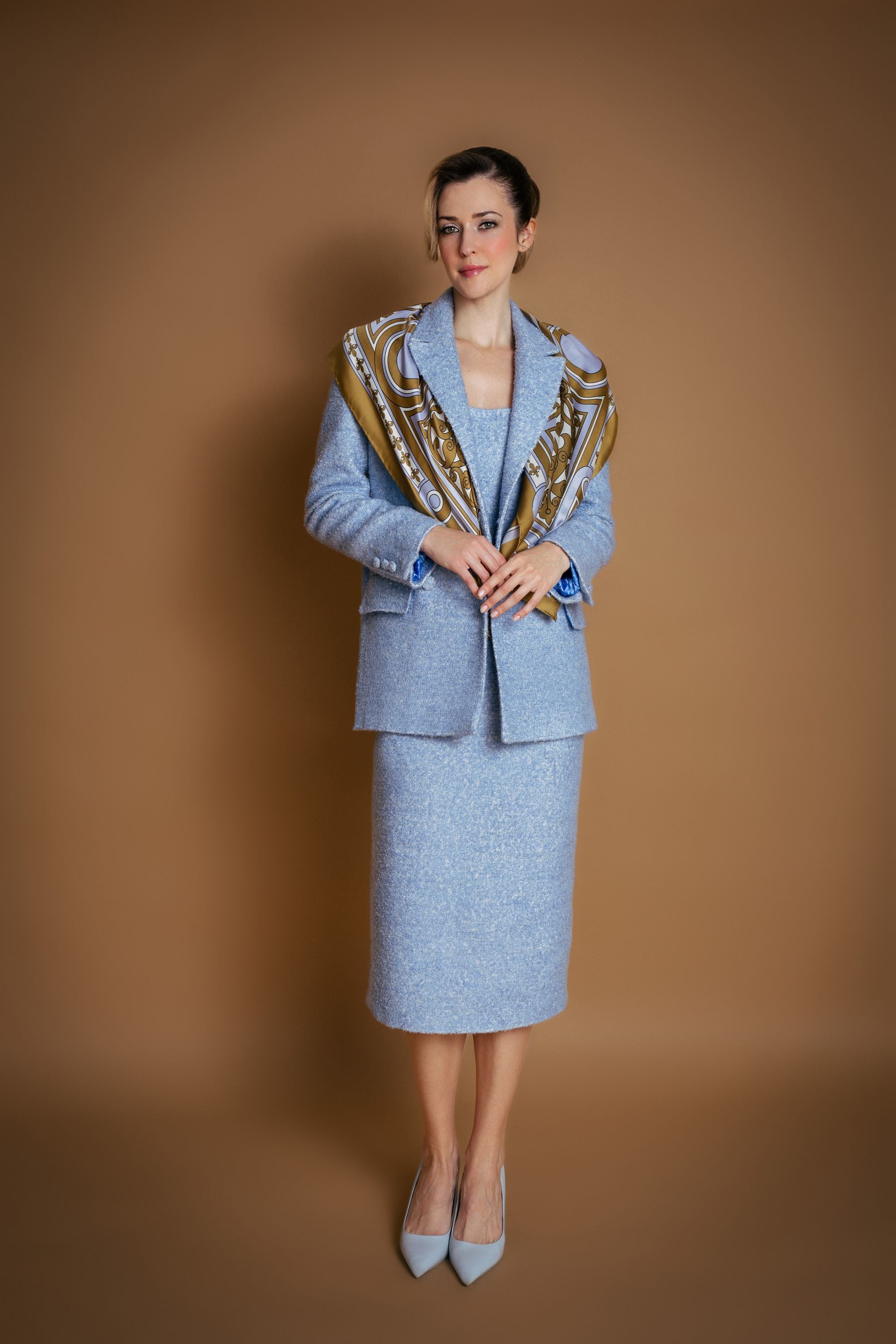 Light Blue Wool Payette Jacket