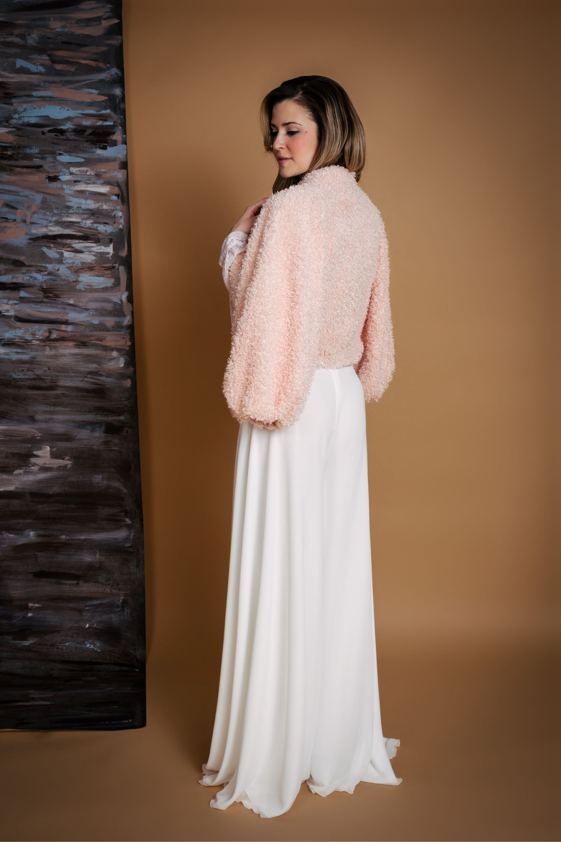Soft Pink Fluffy Short Jacket