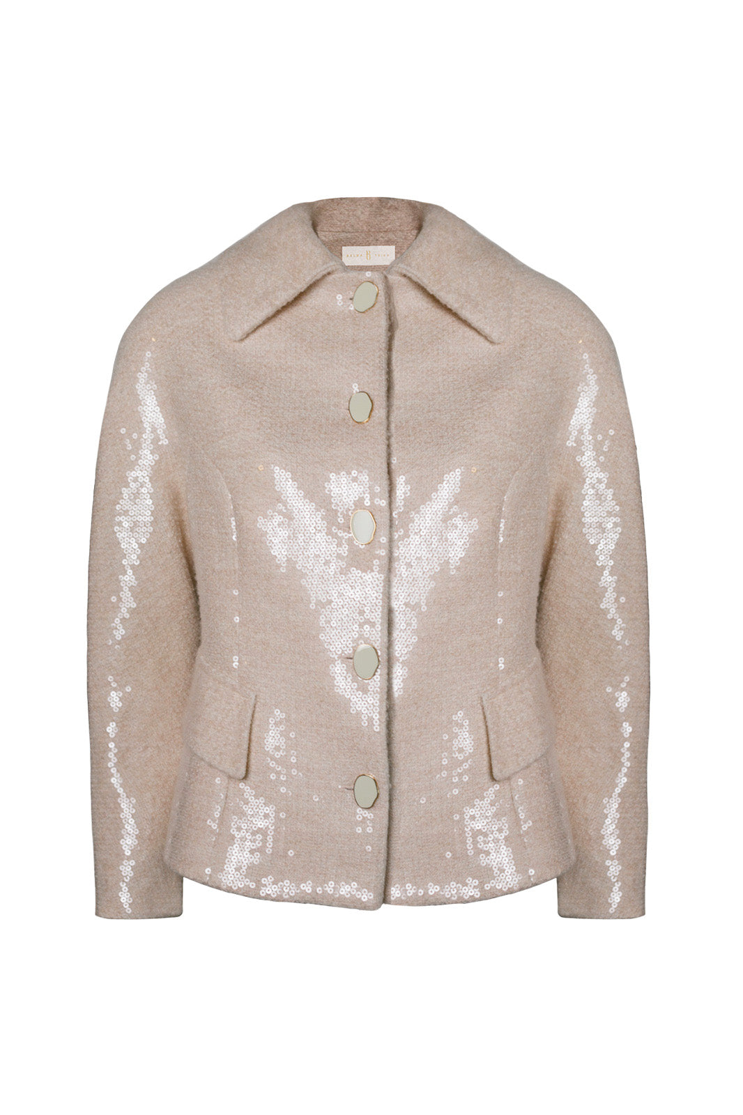Soft Pink Payette Wool Jacket