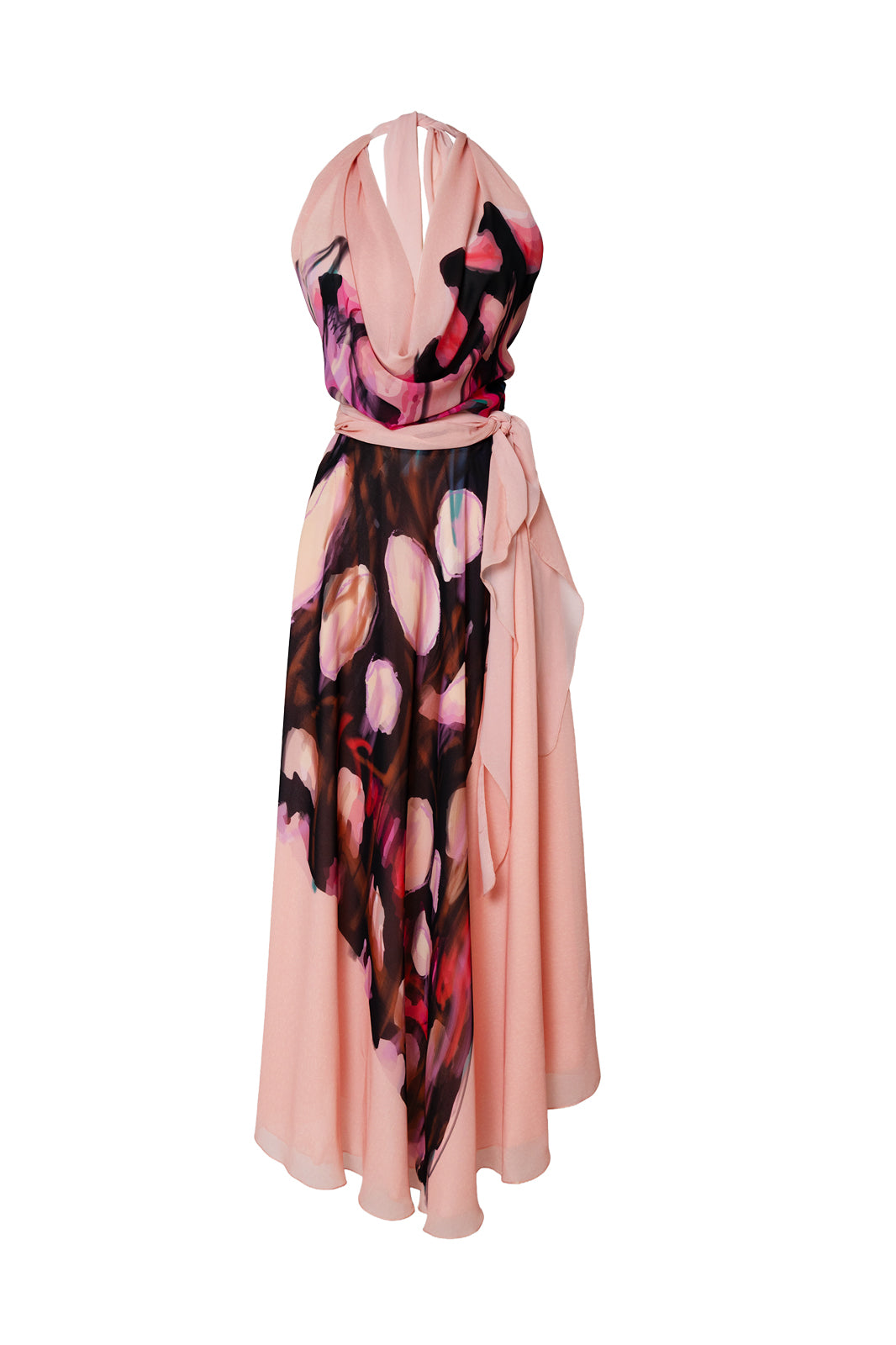 Rose Butterfly Custom Print Asymmetric Summer Dress