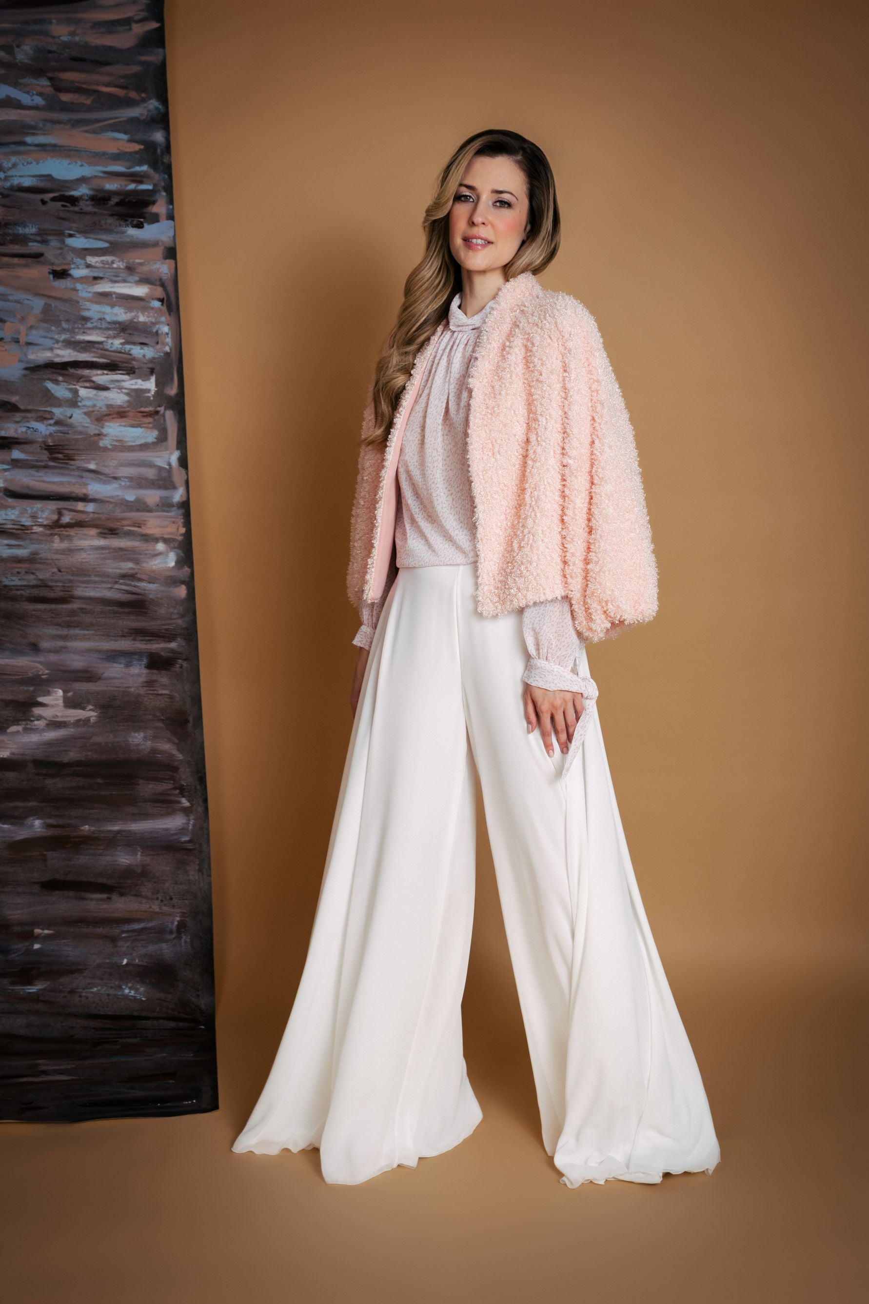 Soft Pink Fluffy Short Jacket