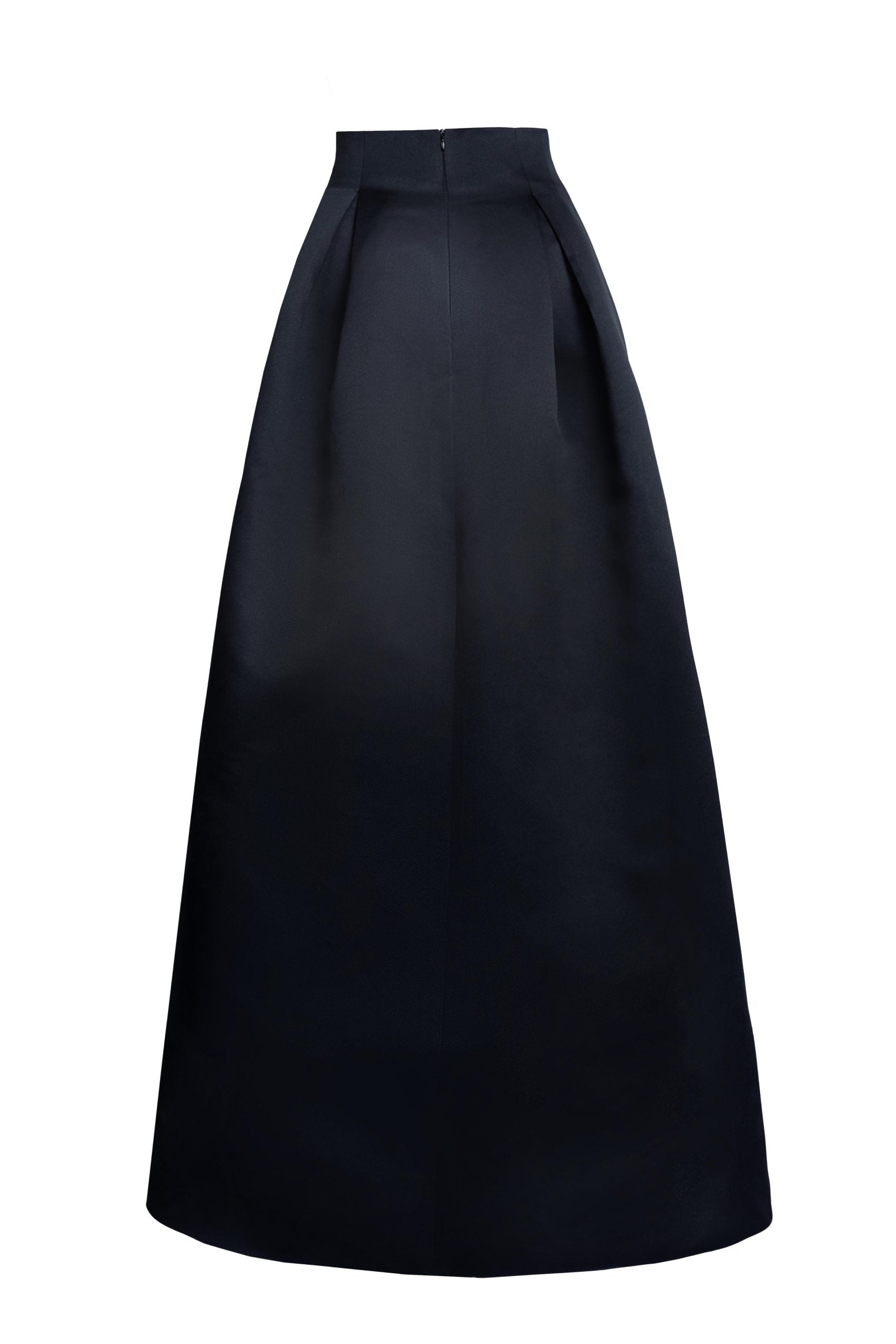 Black Bosančica Letter Lined Satin Maxi Skirt