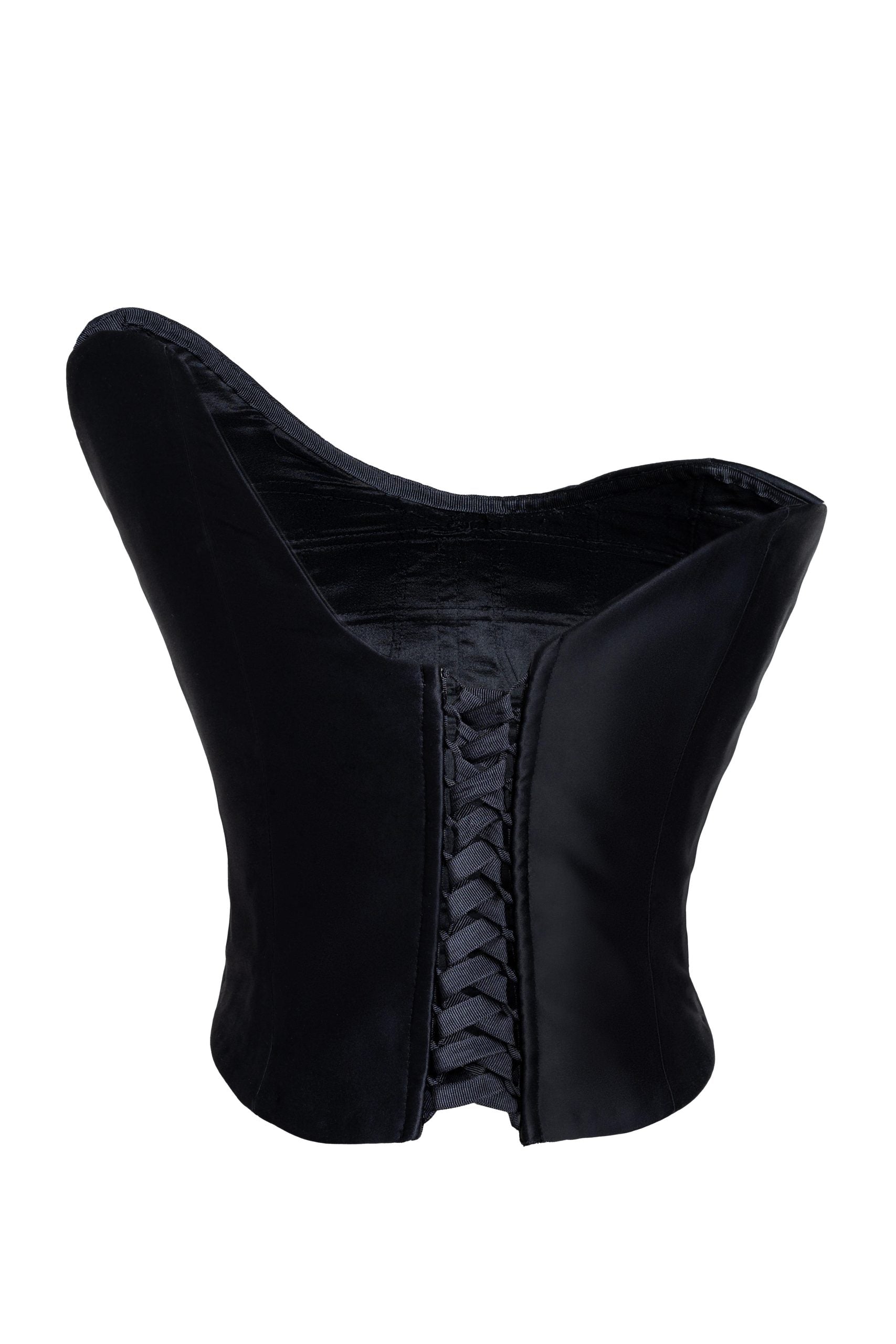 Black Bosančica Letter Shaped Satin Corset