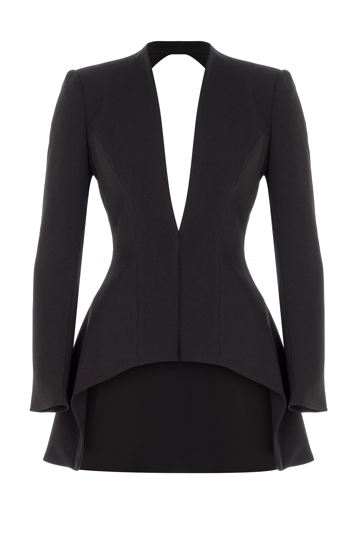 Black Crepe Cut-out Back Suit