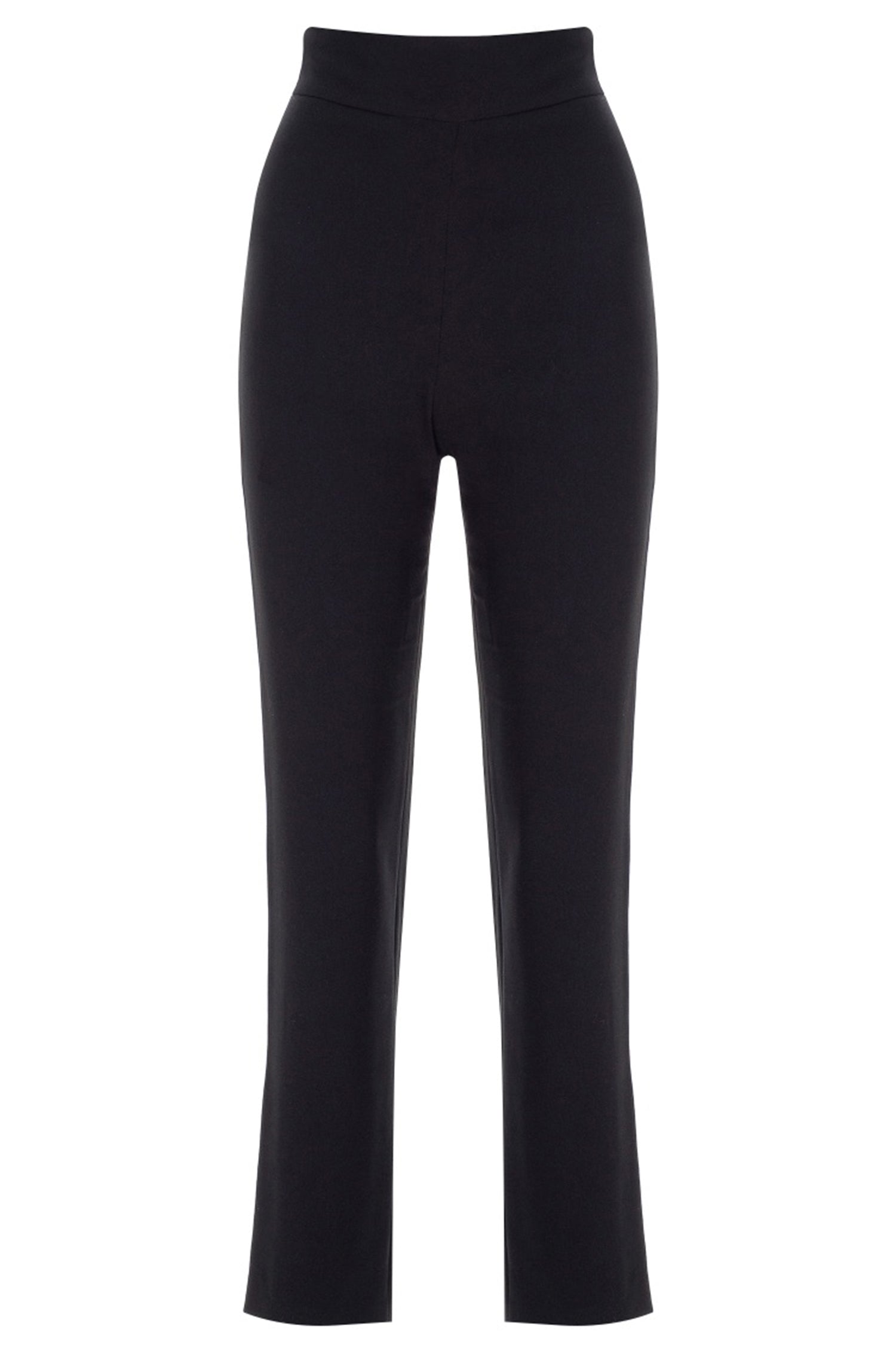 Black Crepe Pencil Cut Pants