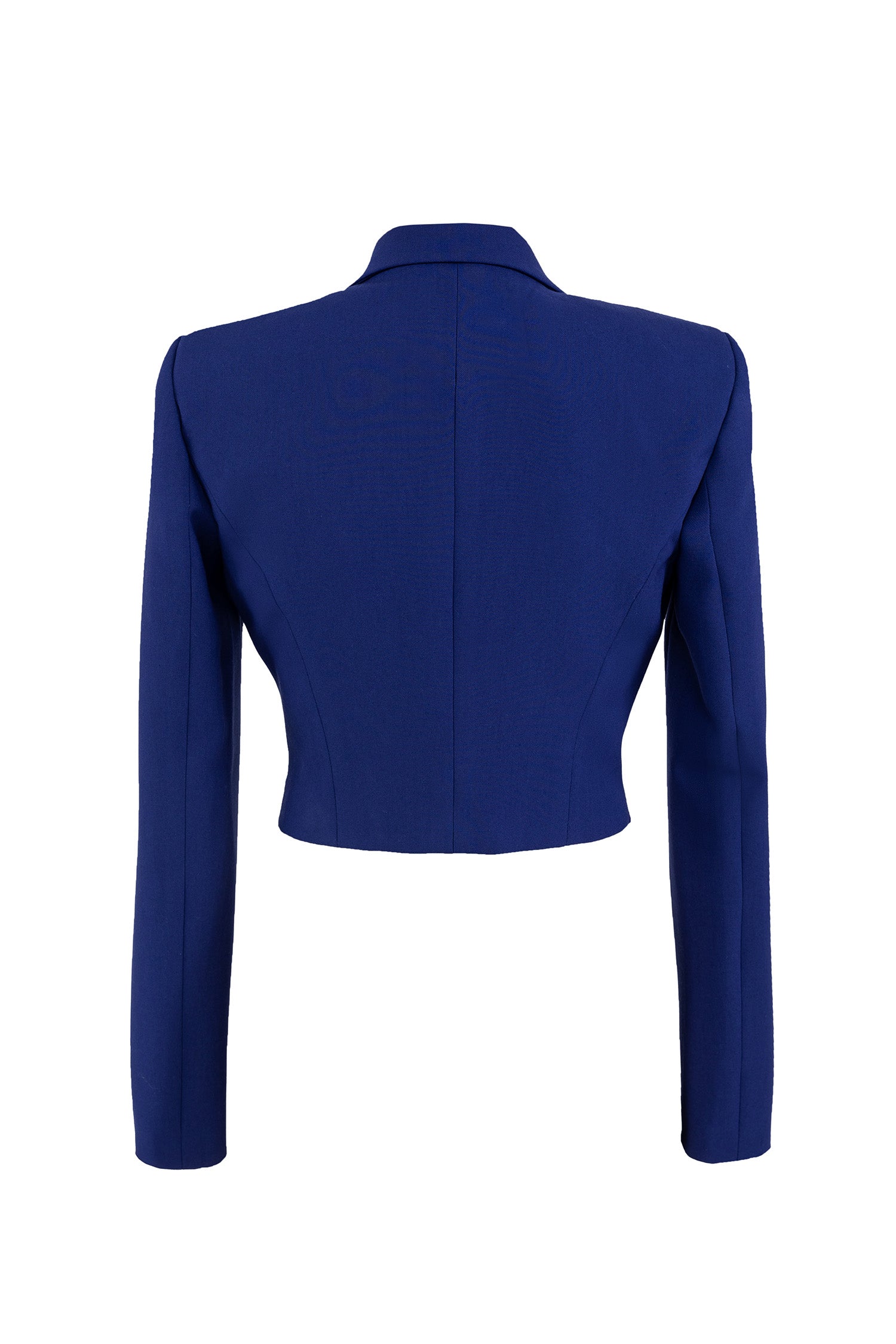 Blue Cropped Crepe Blazer