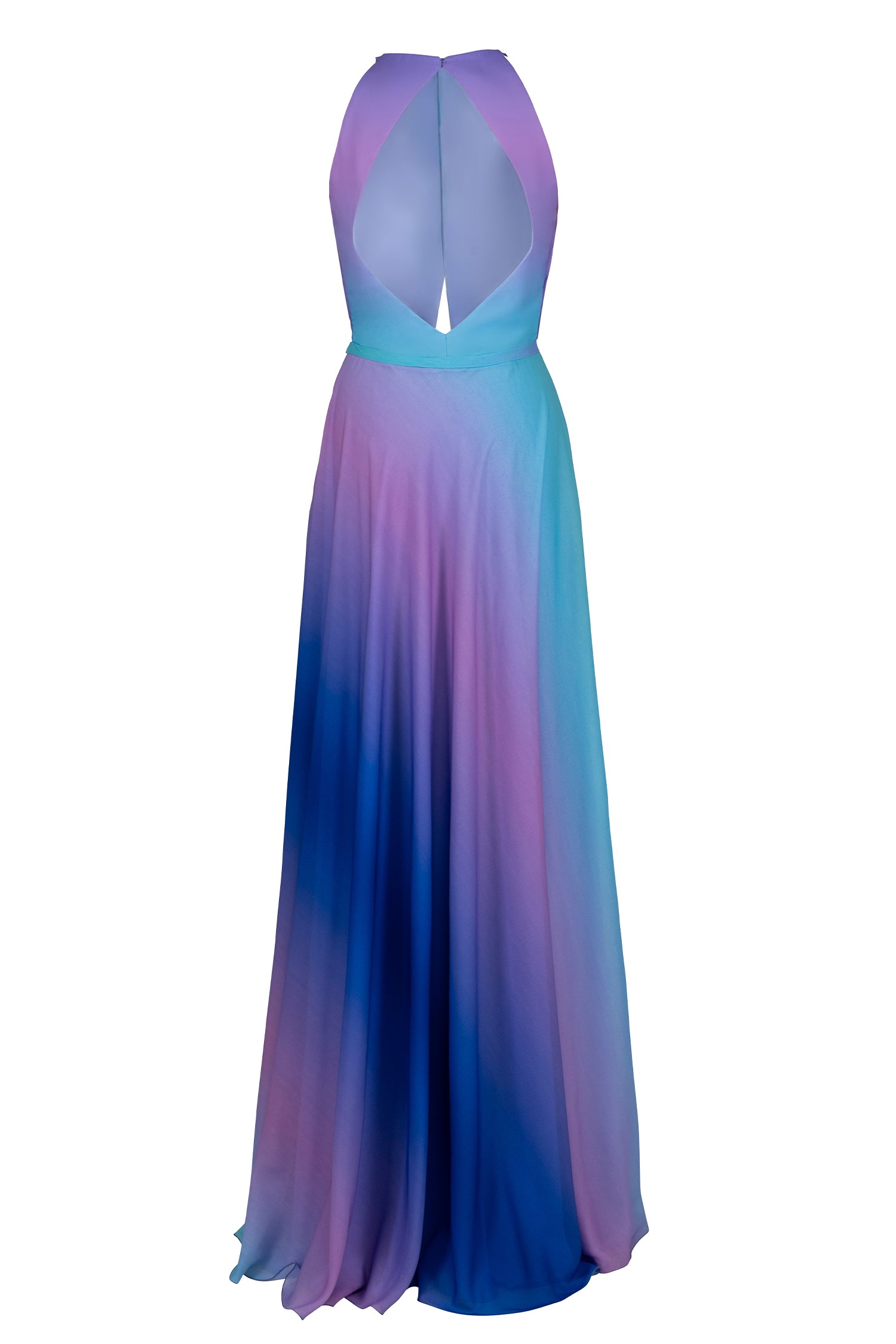 Blue Pink Turquoise Degrade Maxi Dress