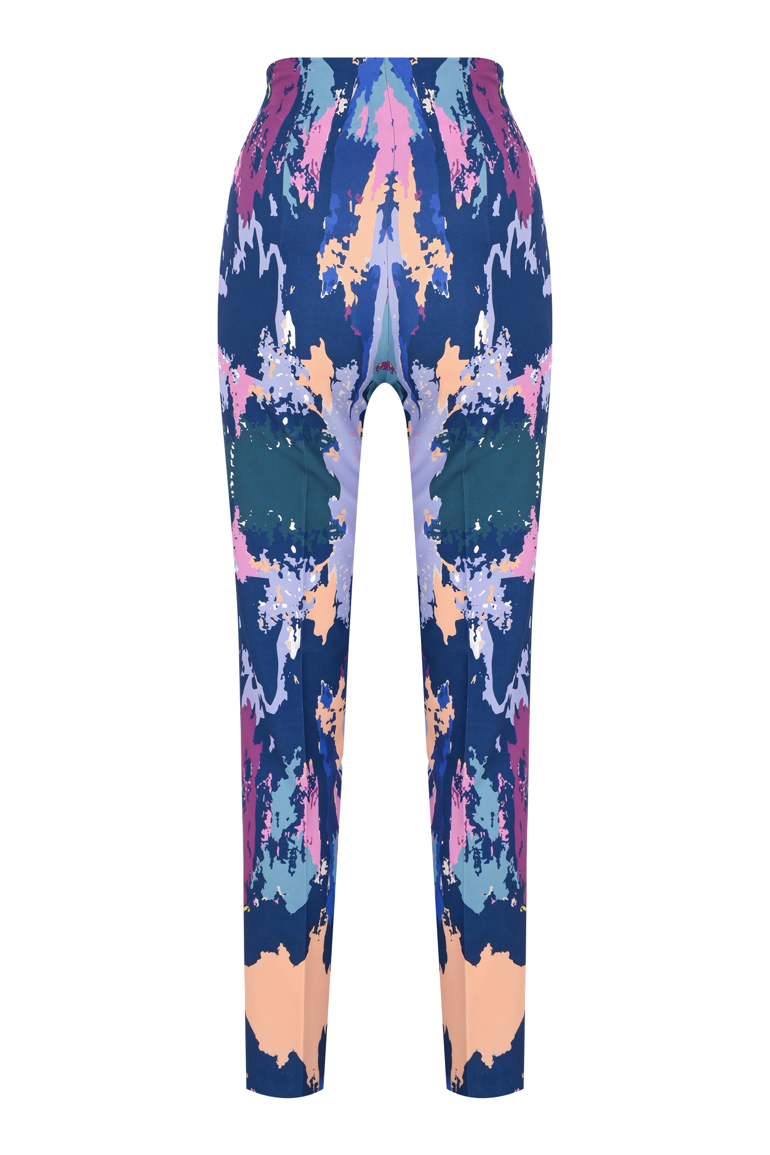 Blue Pink Vibrance Pleated Trousers