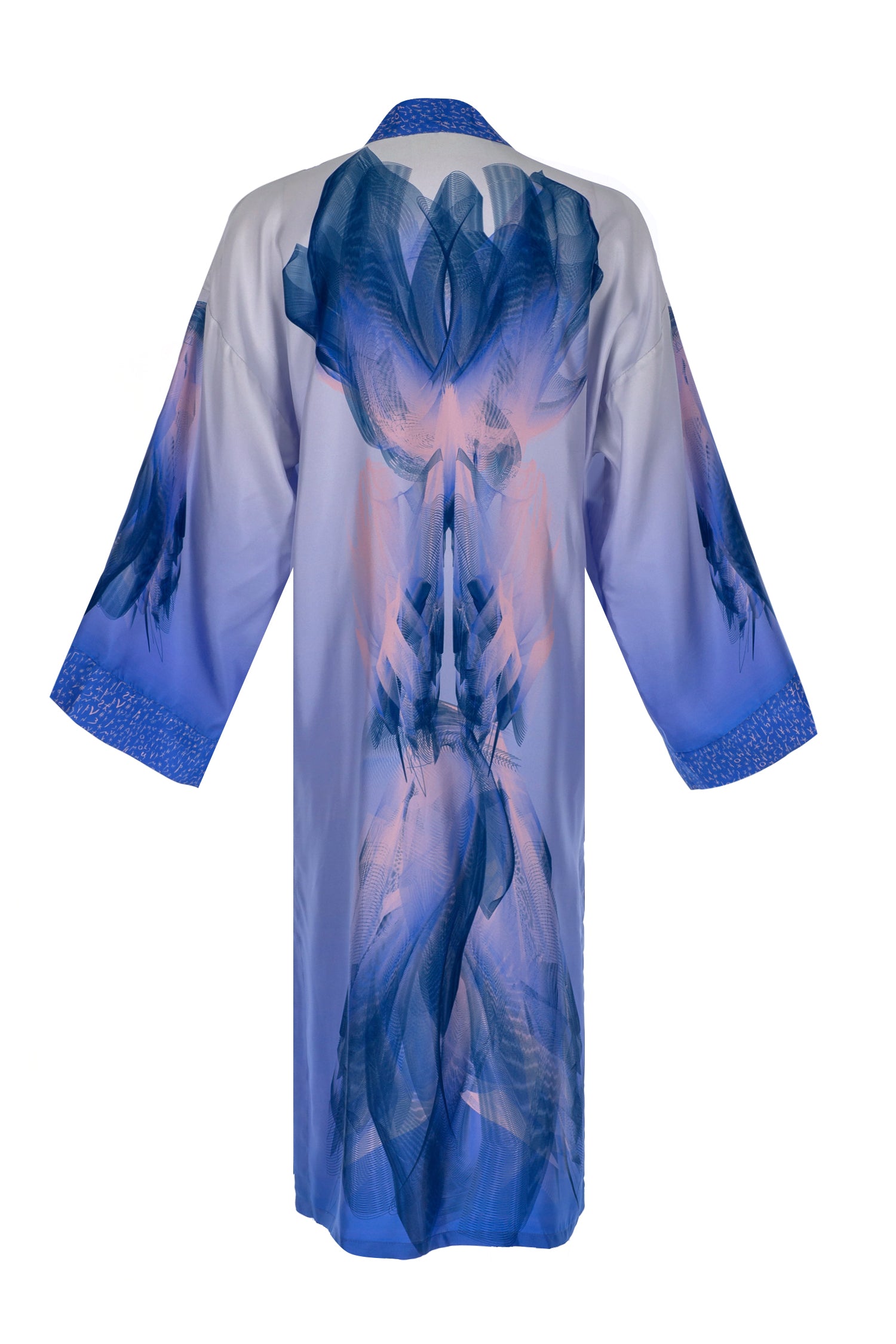 Blue White Nile Kimono Silk Dress