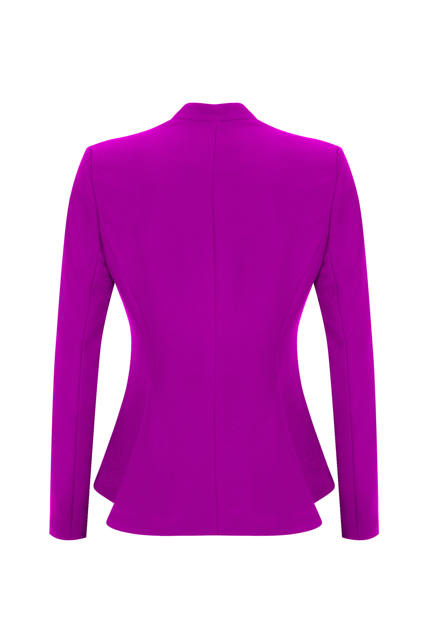 Fuchsia Hip Length Cinched Blazer Suit