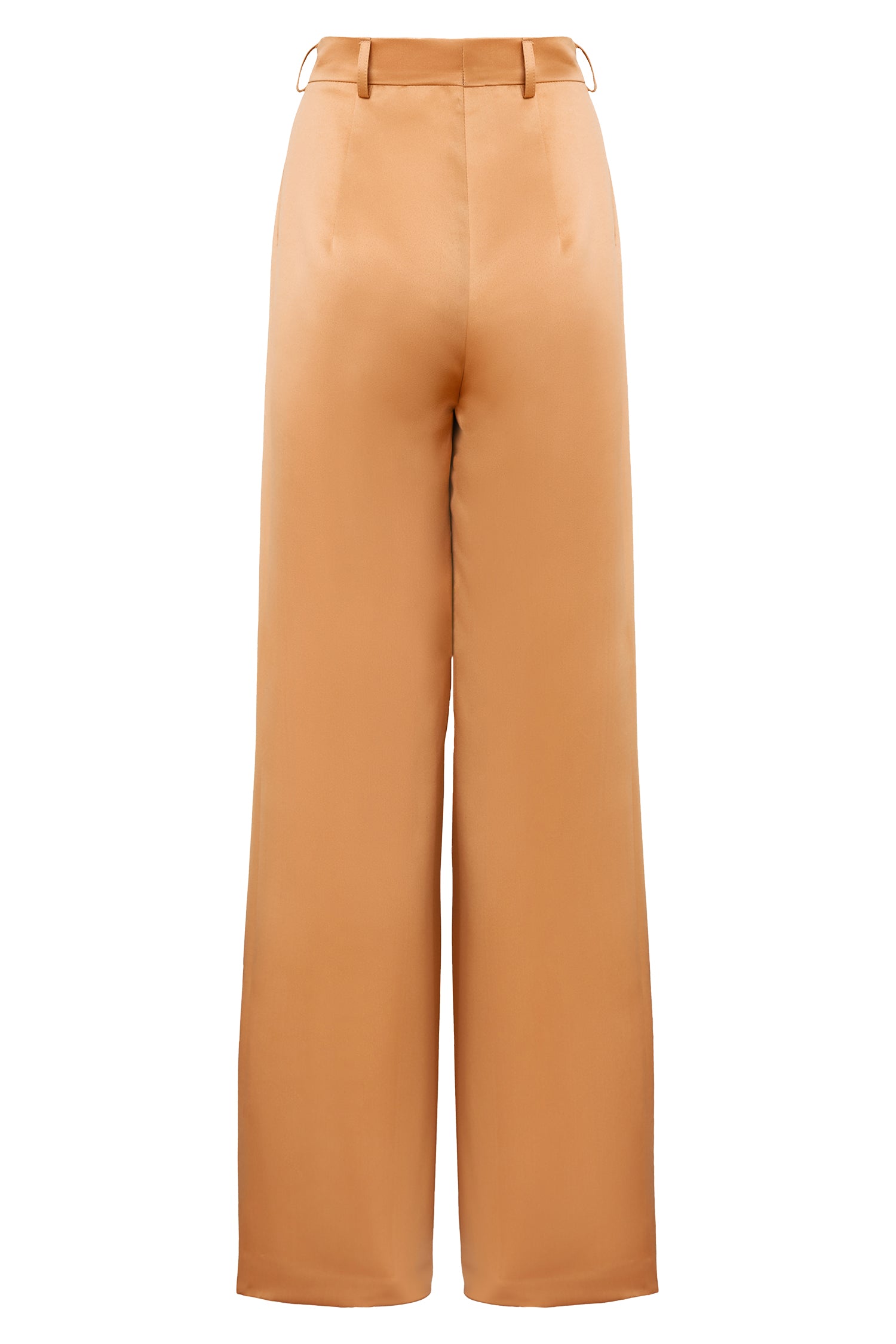 Gold Satin Straight Leg Trousers