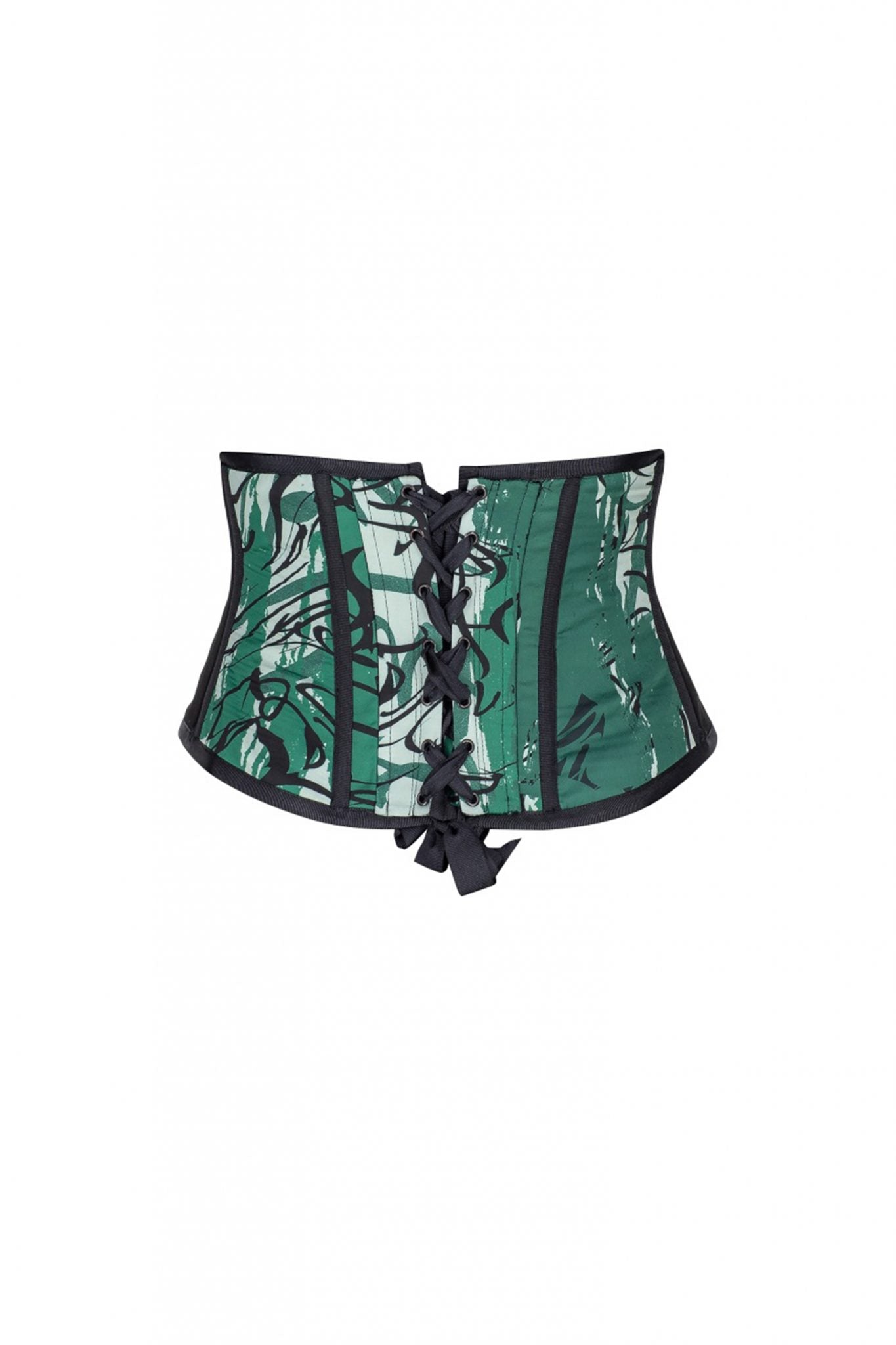 Green Black Bosančica Print Corset Belt