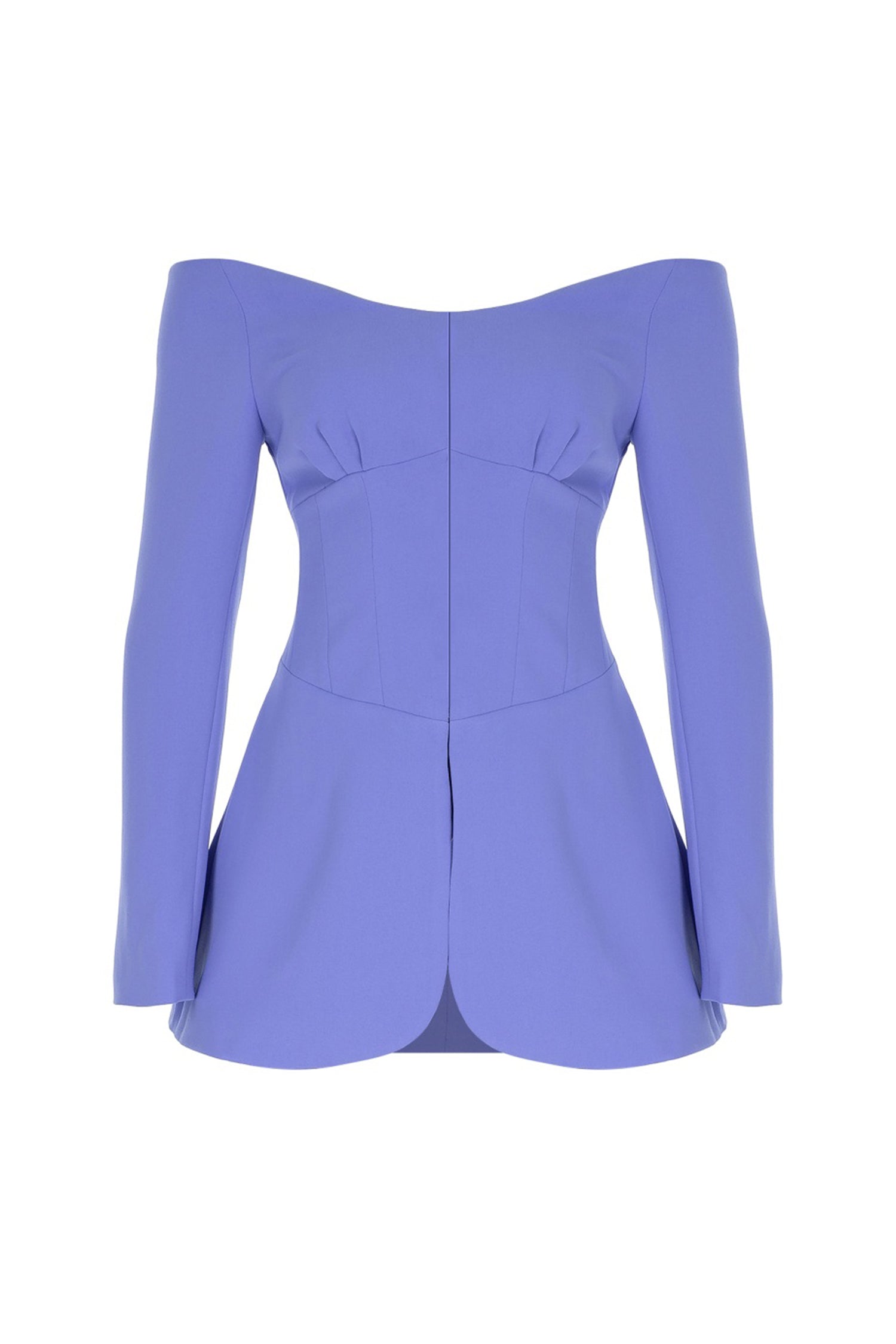 Light Blue Off-the-shoulder Deep Neckline Suit