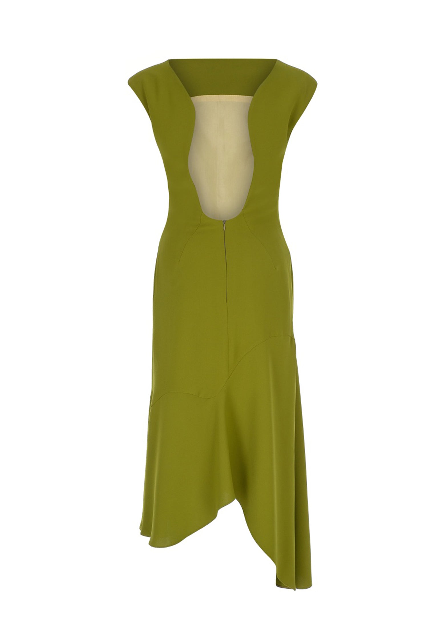 Moss Green Backless Summer Dress