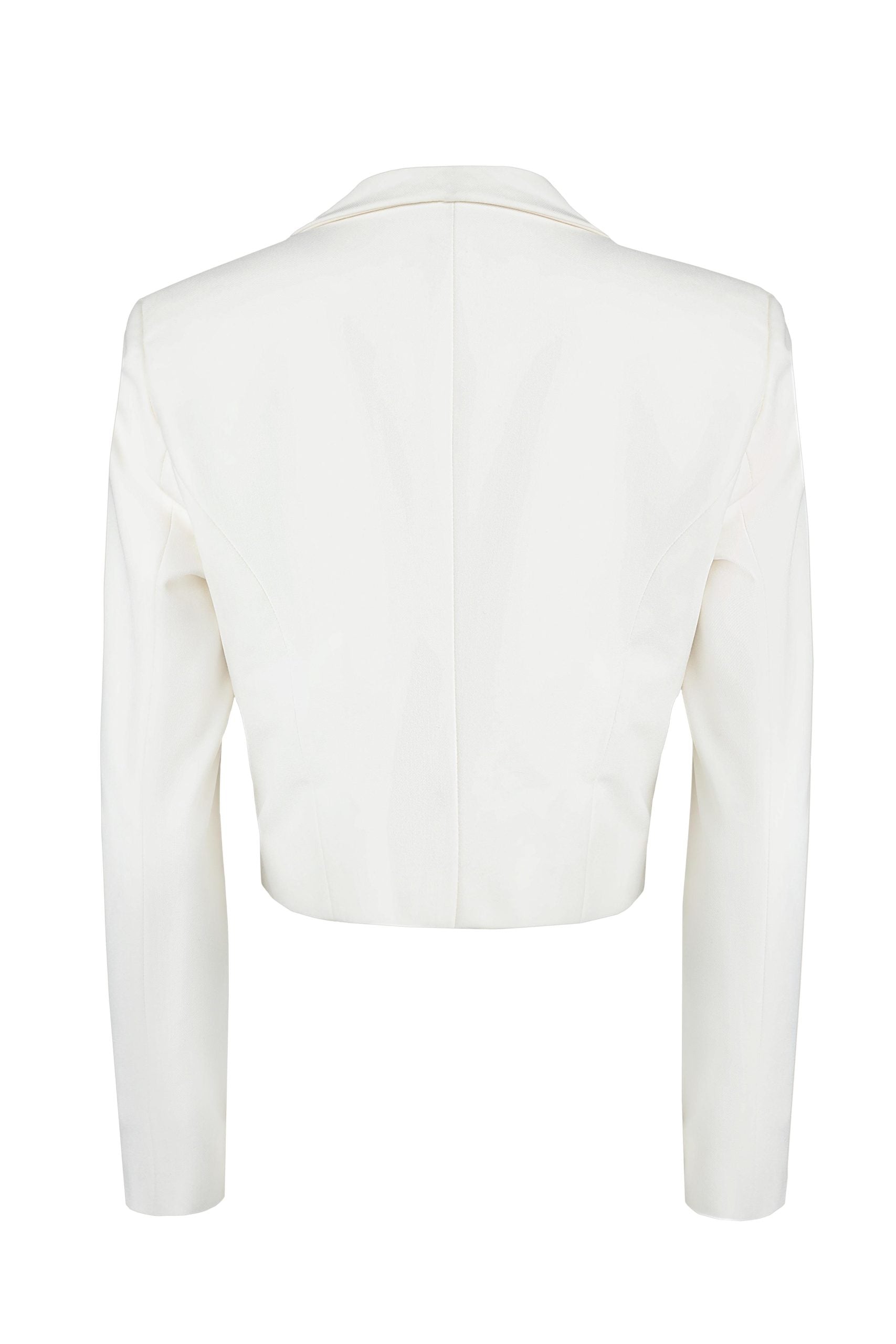 Off White Cropped Crepe Blazer