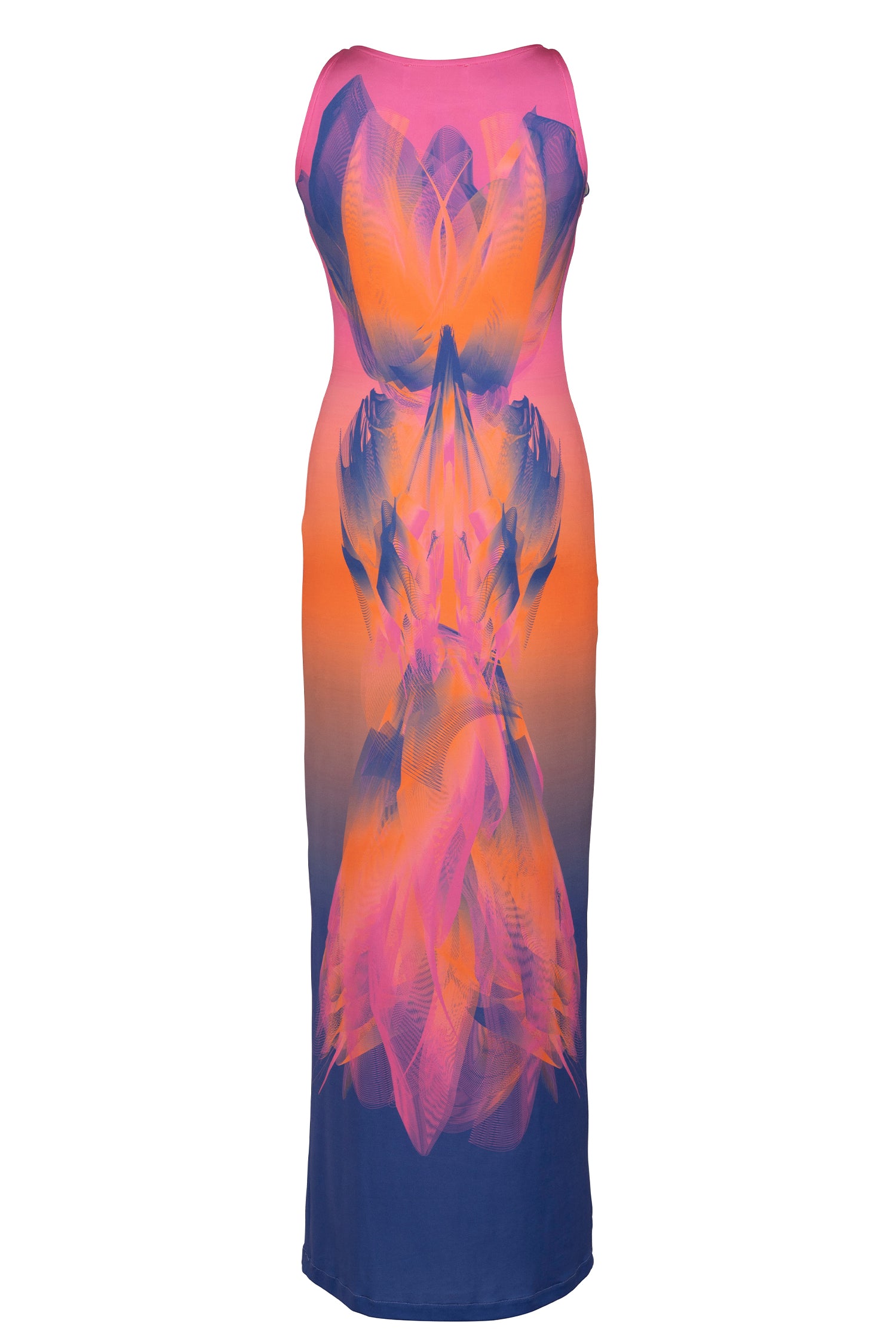 Orange Blue Pink Maxi Slip Dress