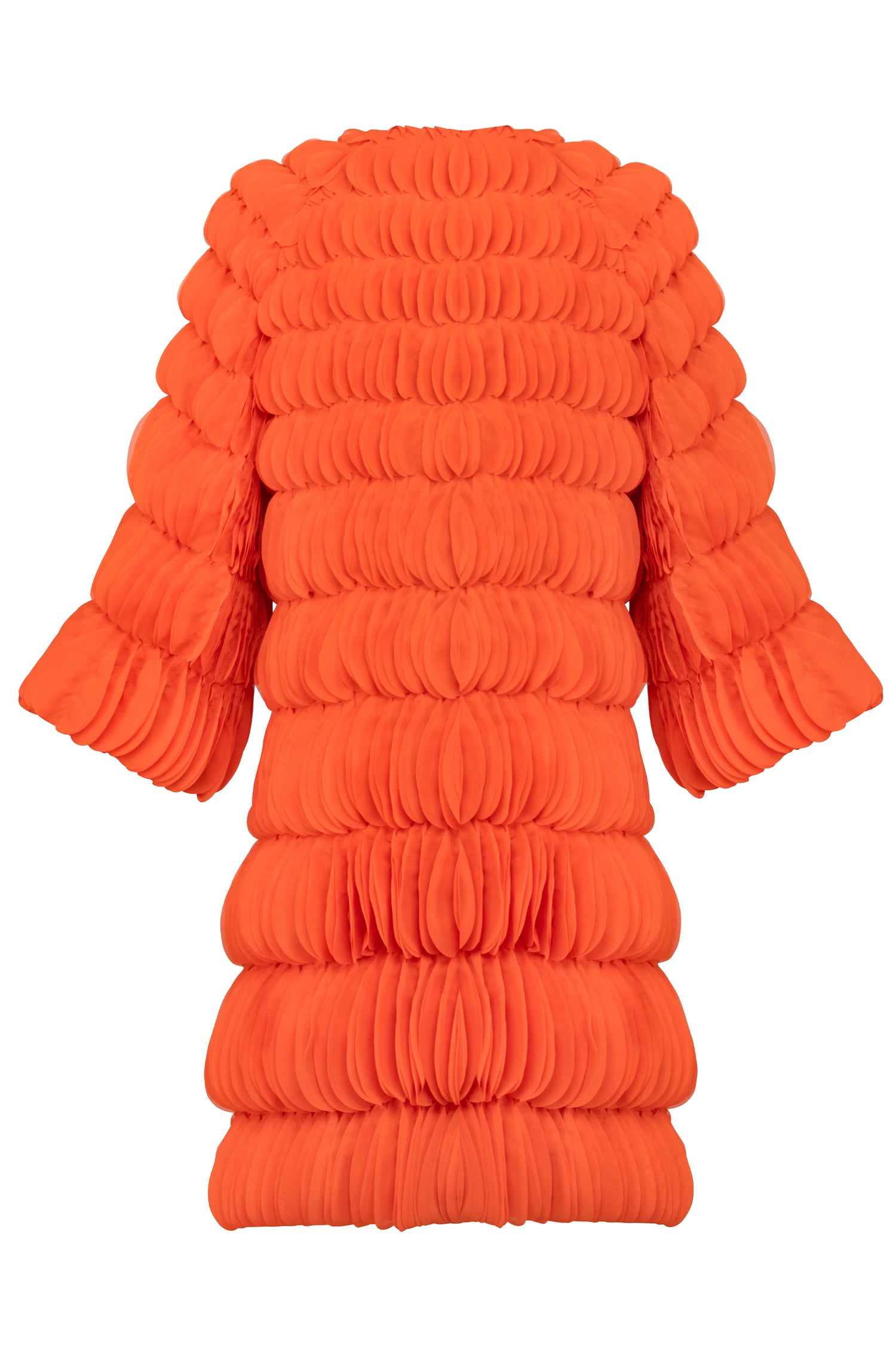 Orange Lasercut Ripple Effect Coat