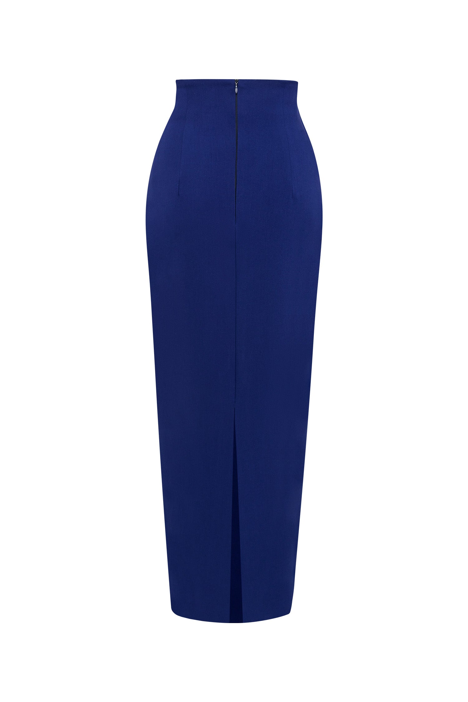 Royal Blue Crepe Maxi Pencil Skirt