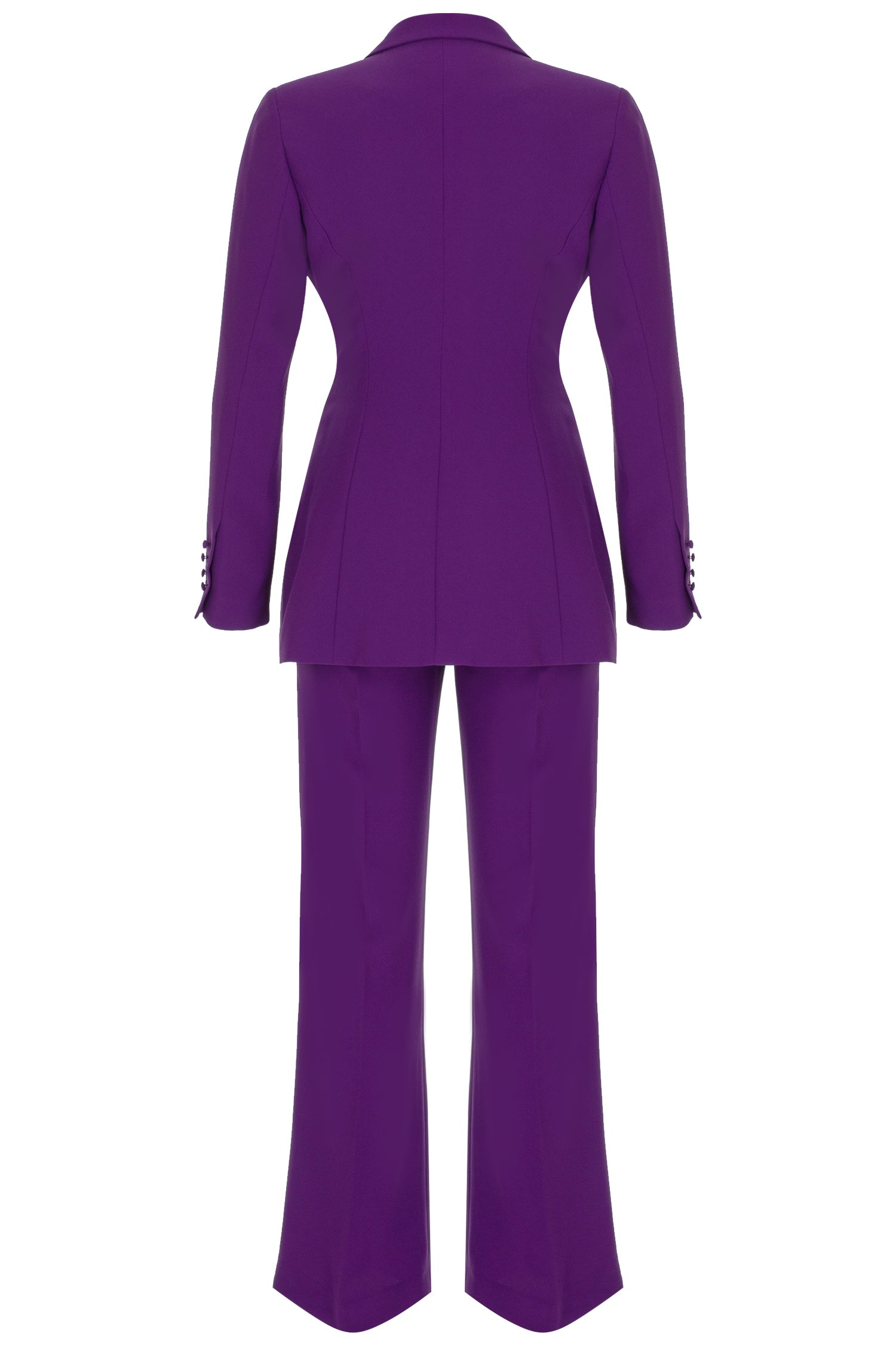 Violet Crepe Tailored Silhouette Blazer Suit